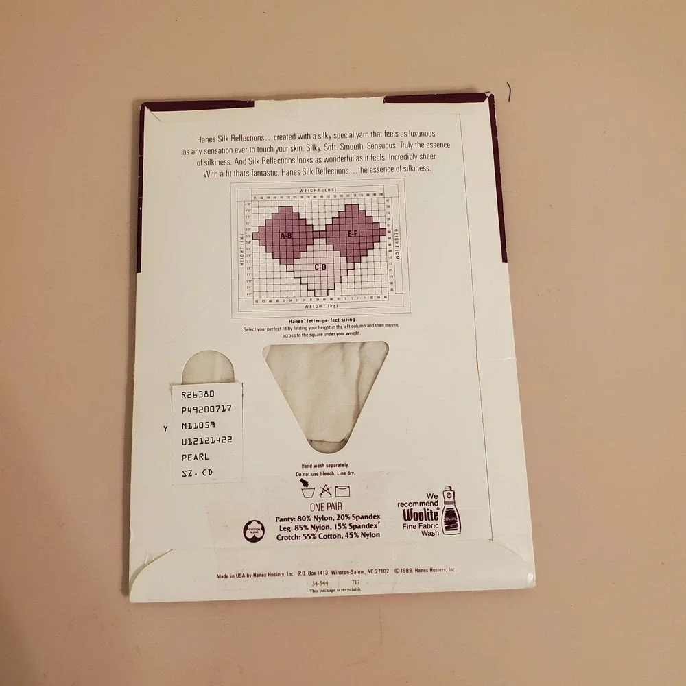 Hanes Pearl‎ Silk Reflections Control Top Pantyhose 717 Size CD